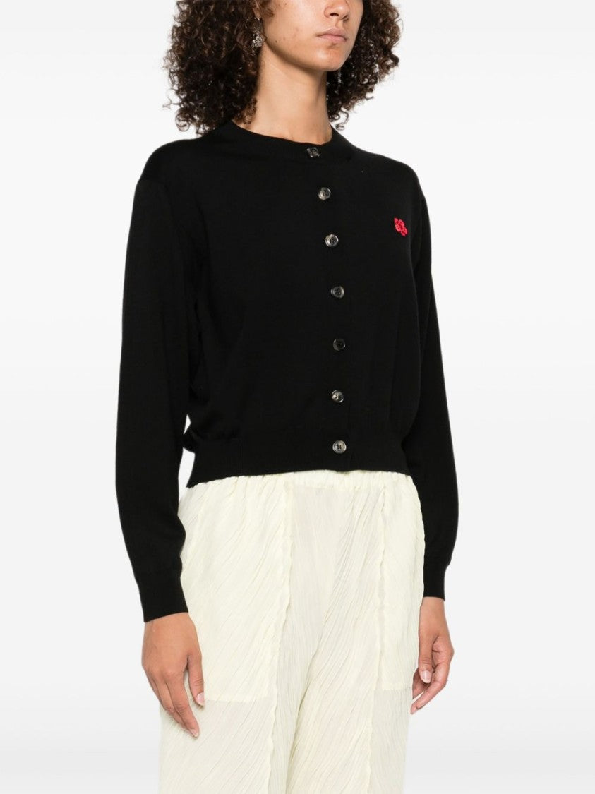 Kenzo Boke Flower' Embroidered Cardigan In Merino Wool