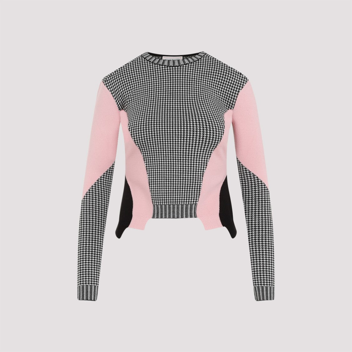 Alexander Mcqueen Black White Pink Wool Pullover