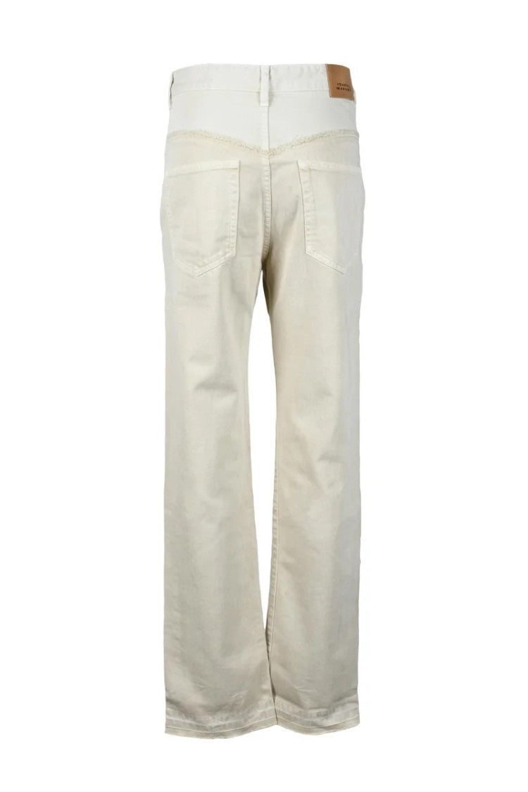 Isabel Marant Straight-Leg Mid-Rise Beige Jeans