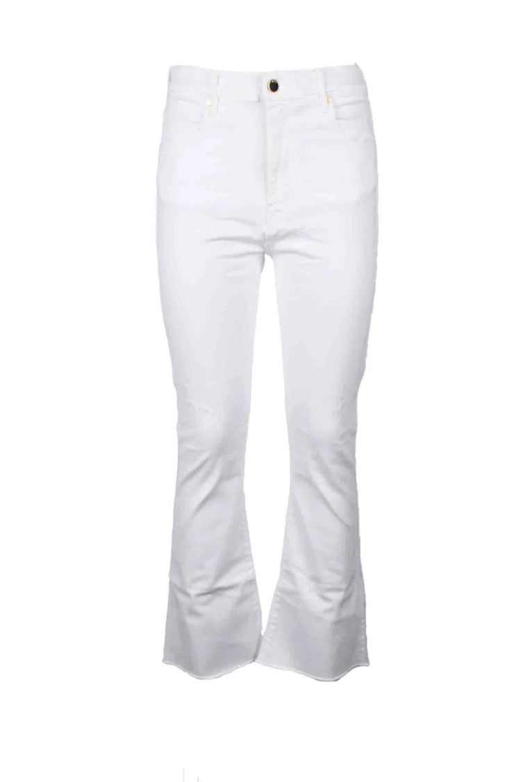 Cycle White Flared Stretch Jeans