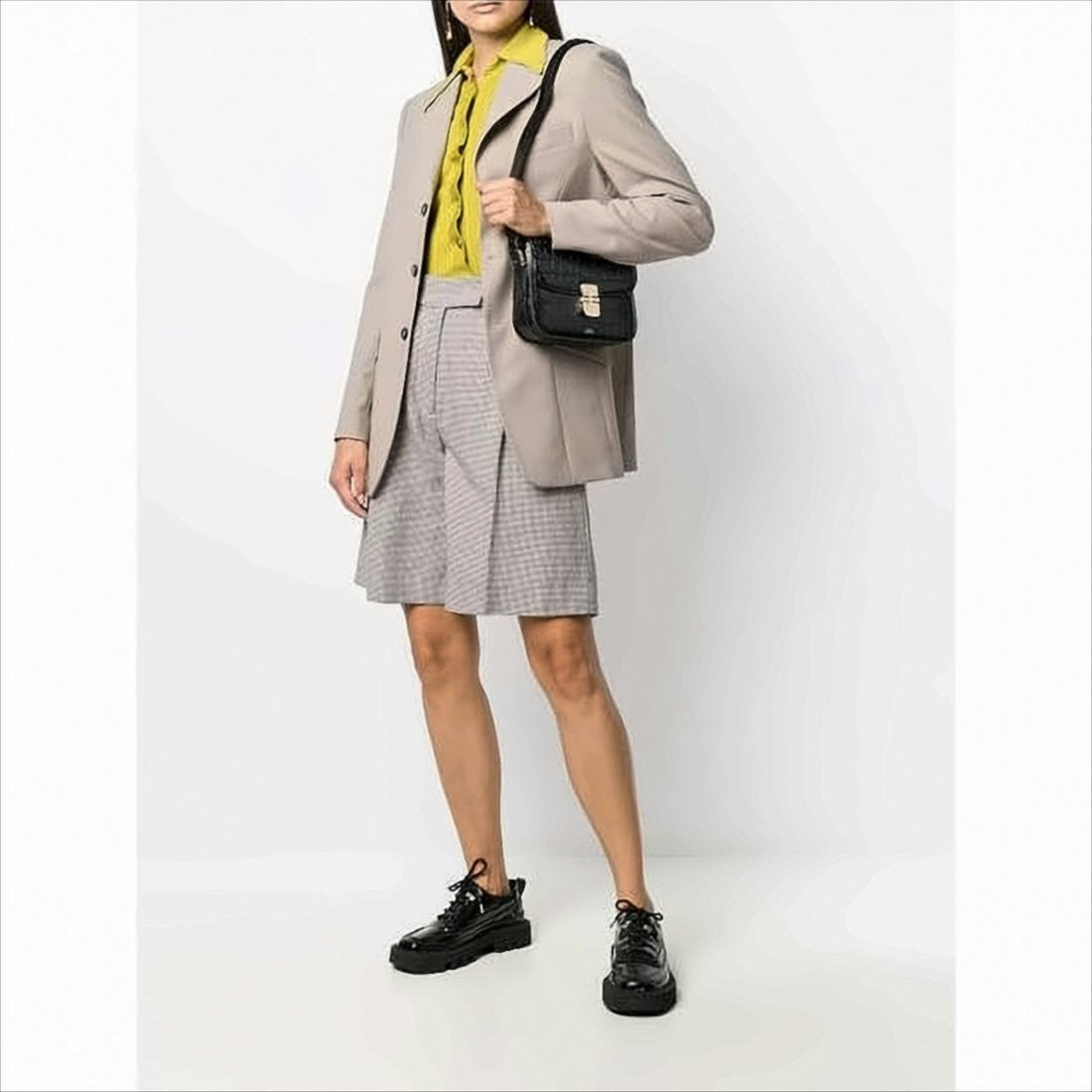 A.P.C. Structured Crocodile-Embossed Crossbody Bag