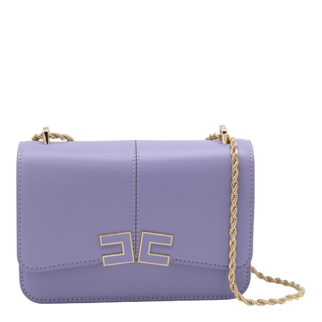 Elisabetta Franchi Structured Lilac Bag With Minimalist Design