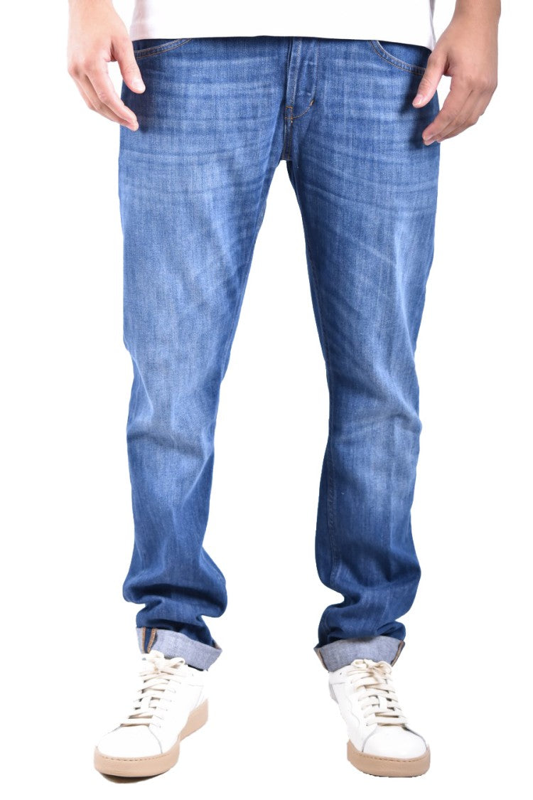 Dondup Straight-Leg Blue Denim Jeans With Classic Five-Pocket Design