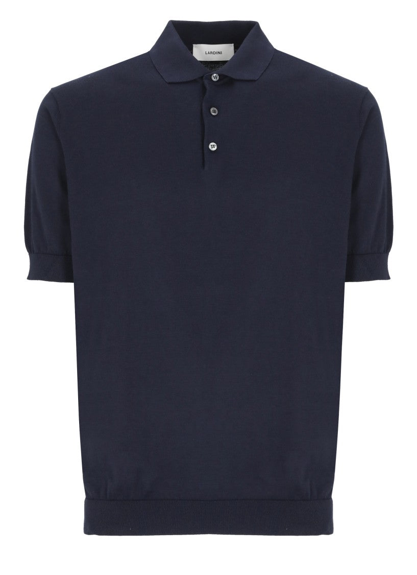 Lardini Blue Cotton Three Buttons Polo Shirt