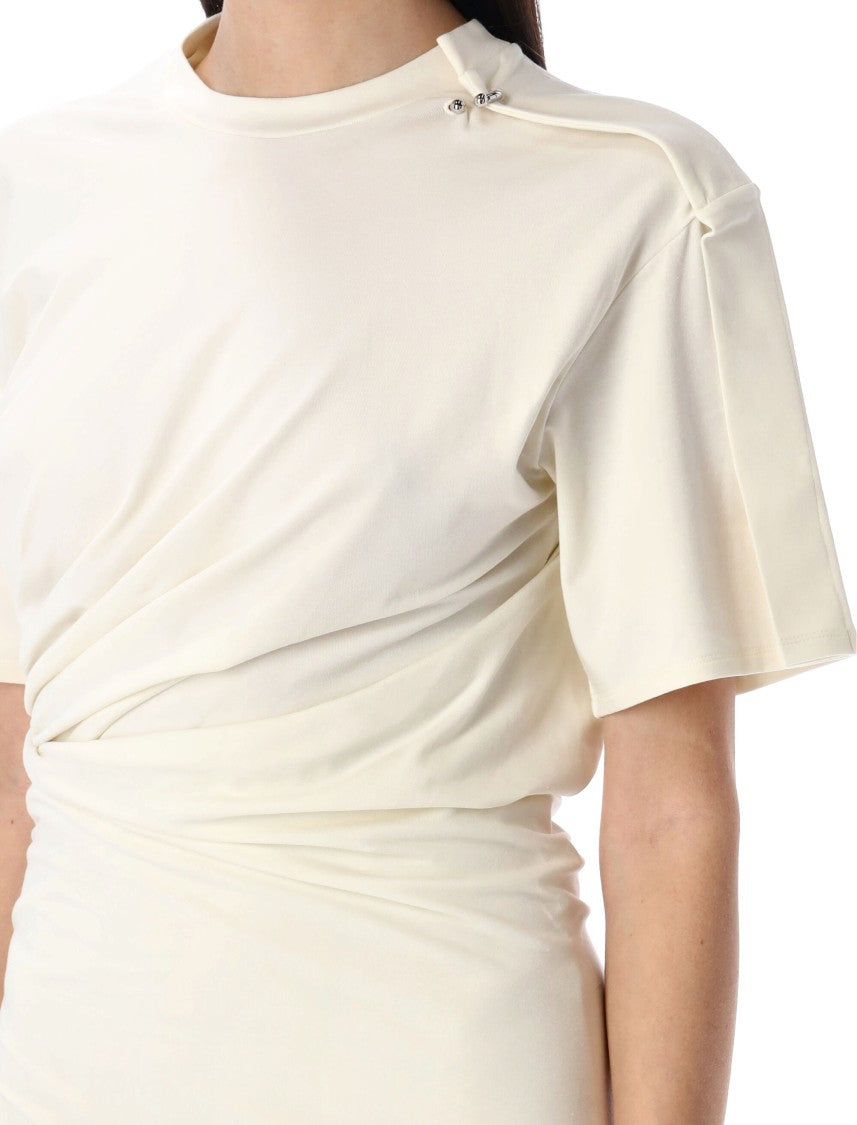Mugler Tshirt Draped Mini Dress