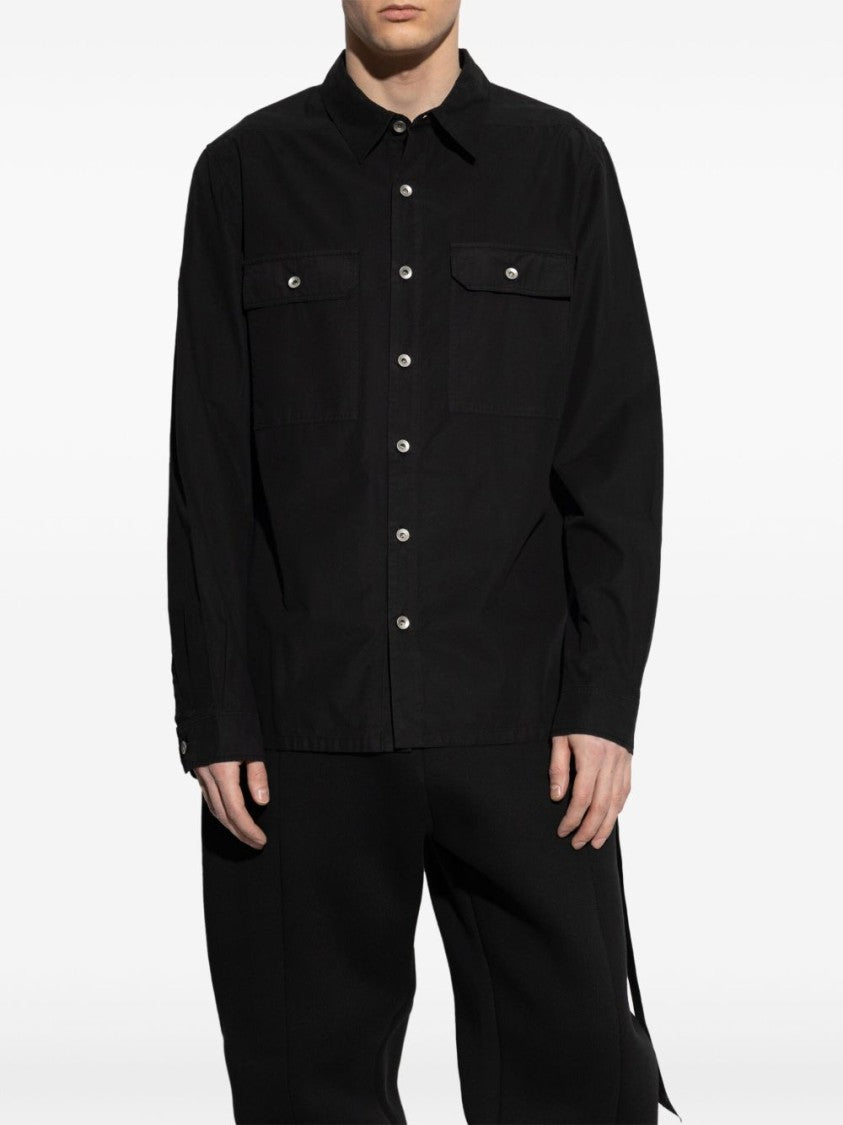 Drkshdw Long Sleeve Black Shirt With Chest Flap Pockets