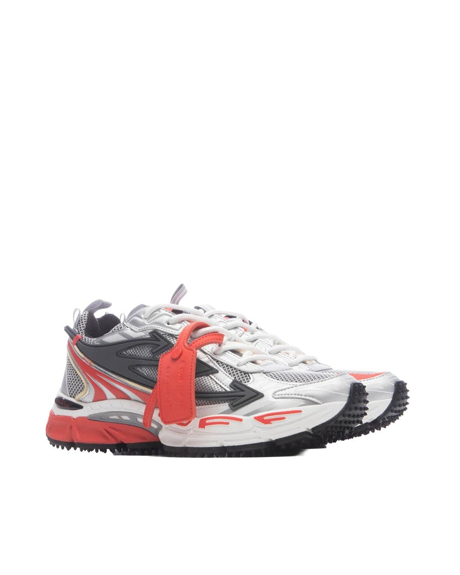 Off-White White Mesh Synthetic Leather Layered Sneakers