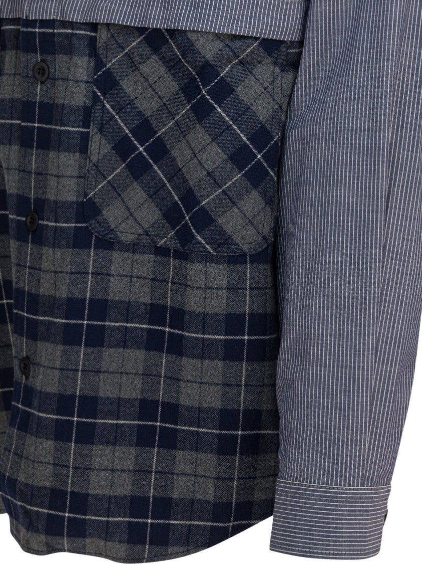 Comme Des Garçons Casual Shirt With Cotton Inserts And Contrasting Patterns