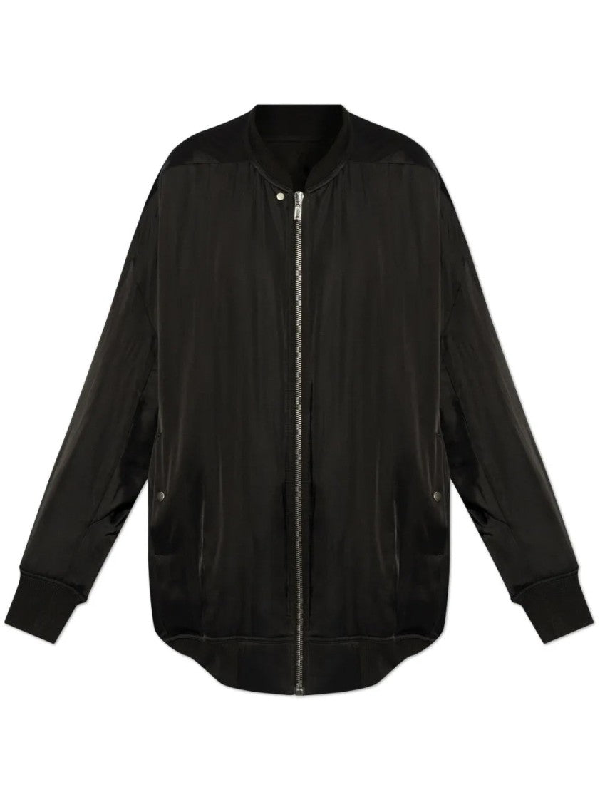 Rick Owens Oversized Black Bomber Jacket With Design