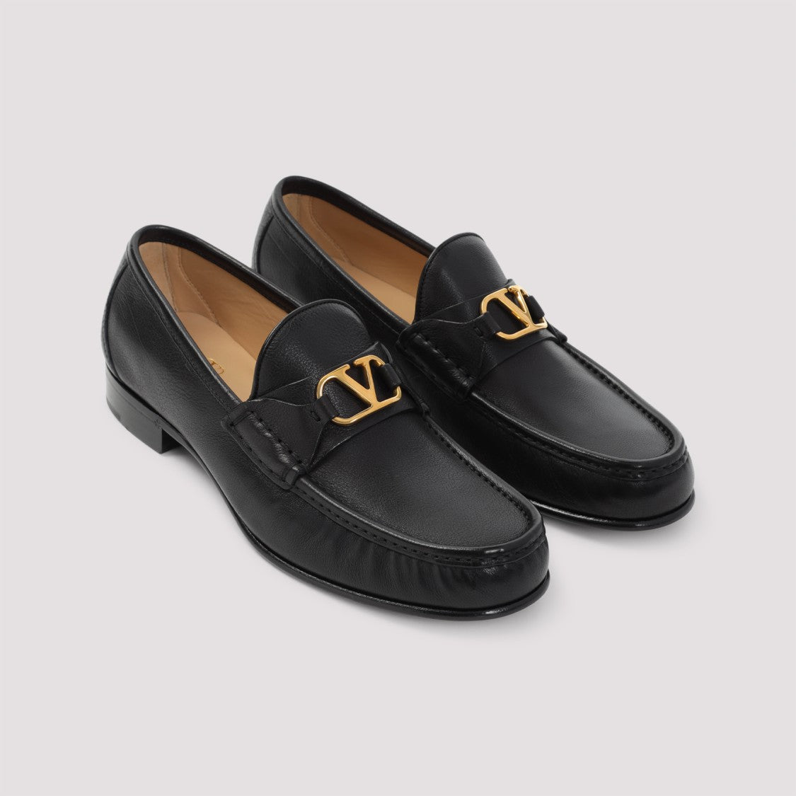 Valentino Elegant Black Leather Loafers