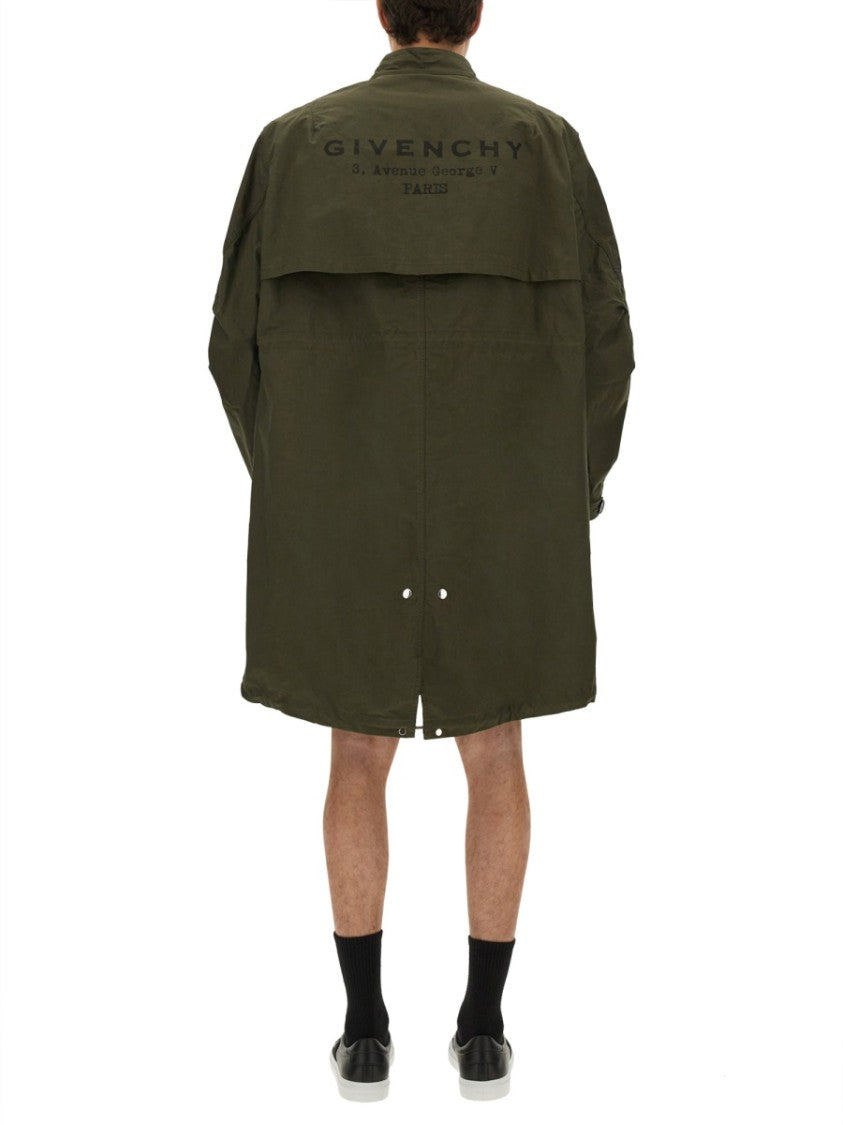 Givenchy Knee-Length Parka With Bold Logo