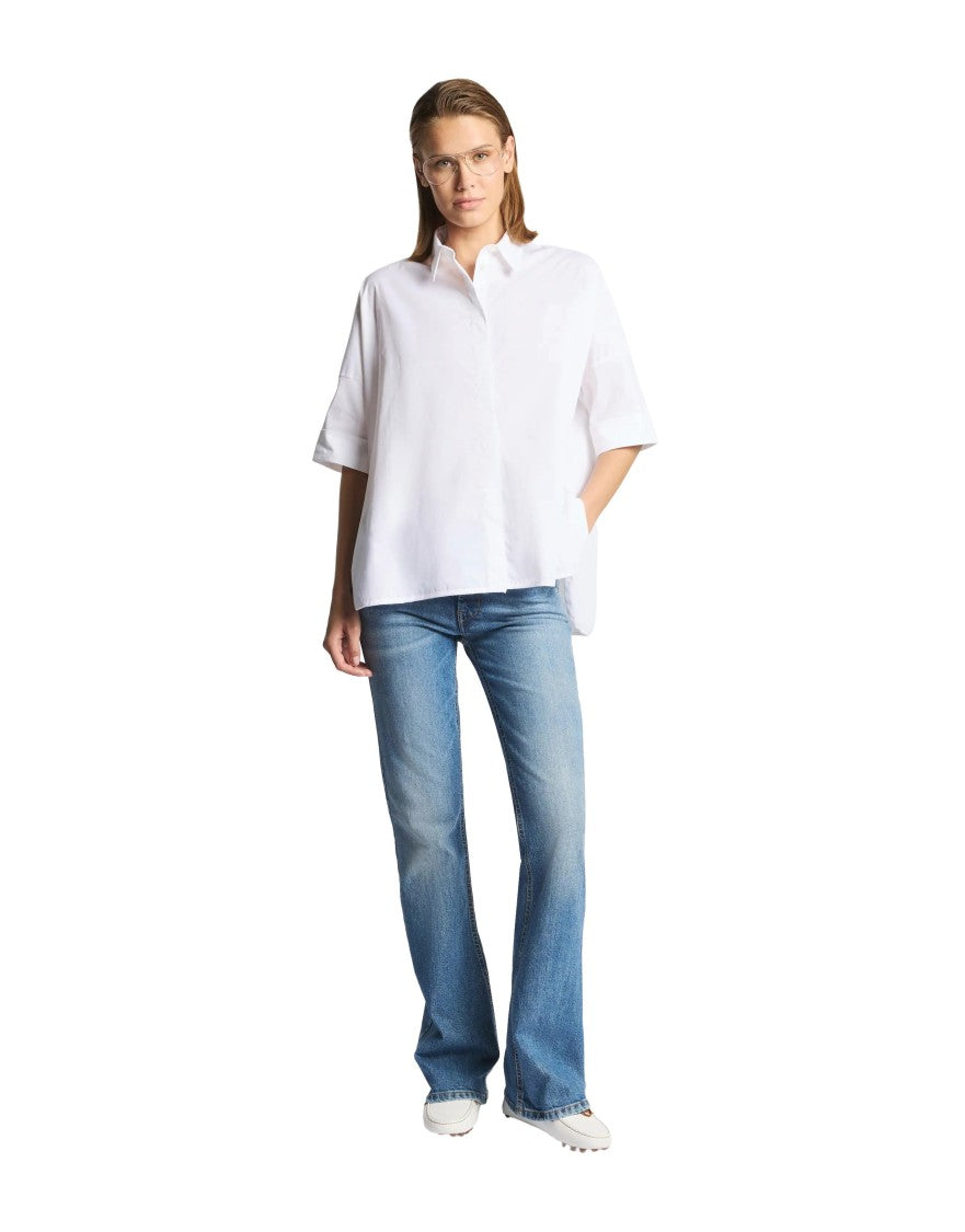 Fay 3/4 Sleeve Classic White Shirt