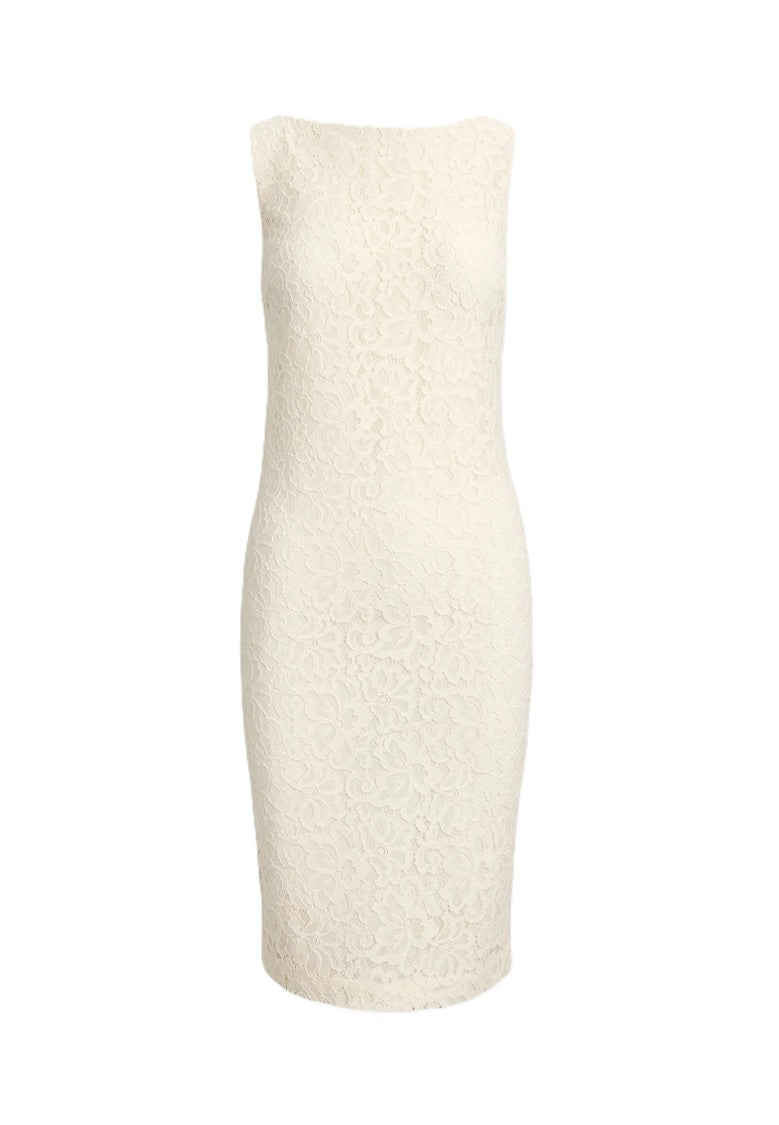 Lauren Ralph Lauren Sleeveless Floral Lace V-Back Dress