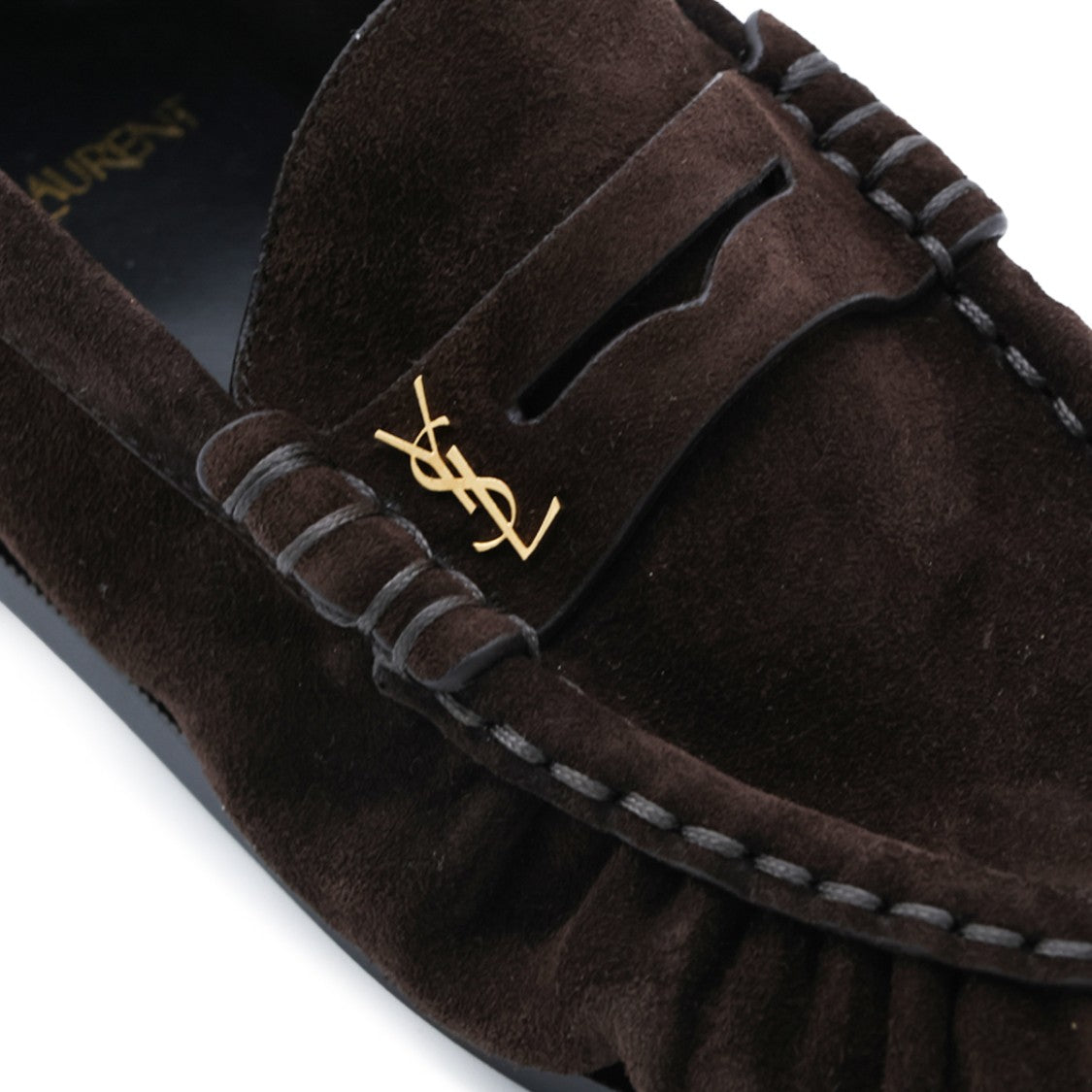 Saint Laurent Brown Suede Slip-On Loafers