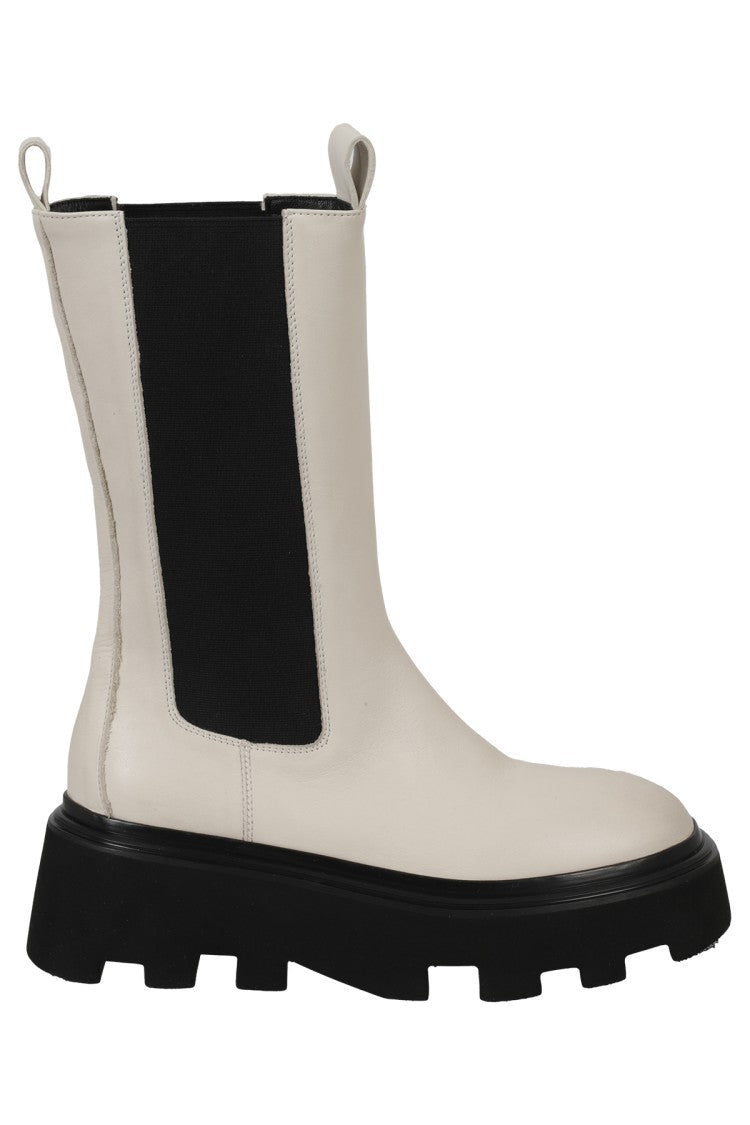 Elena Iachi High White Leather Boots