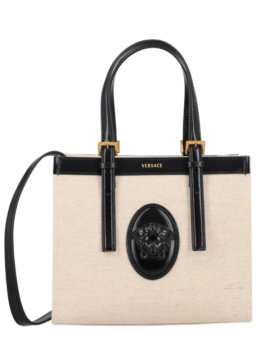 Versace Riviere Mini Leather Trim Medusa Tote Bag