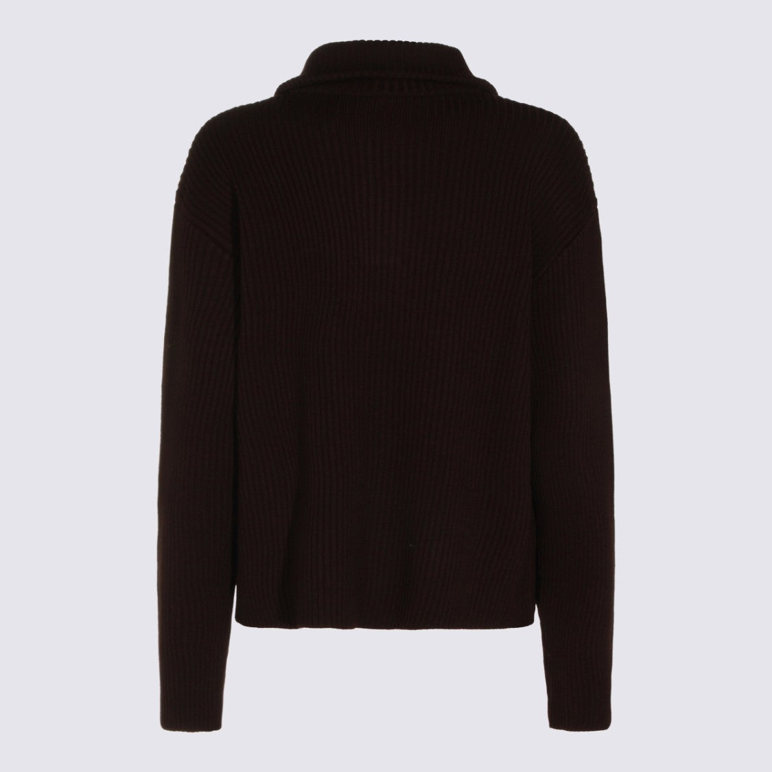 Courrèges Ribbed Knit Sweater With Half-Zip And Cropped Hem