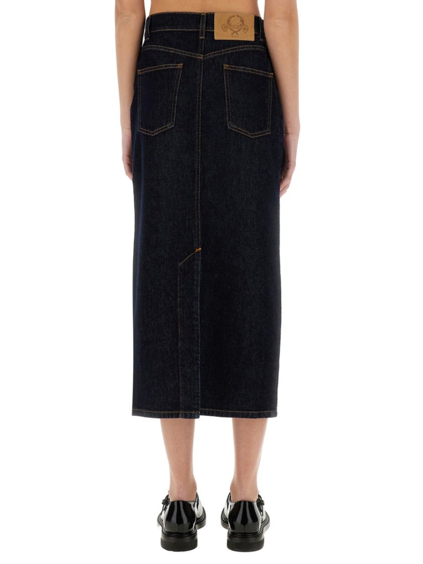 Moschino Classic High-Waisted Long Denim Skirt