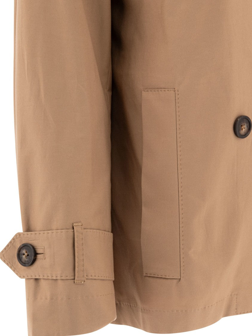 Max Mara Beige Double-Breasted Coat With Tortoiseshell Buttons