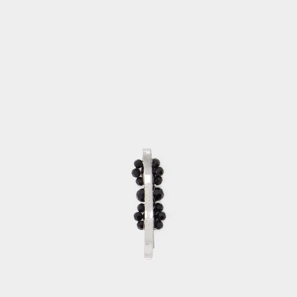 Simone Rocha Mini Flower Hair Clip - Crystal - Black