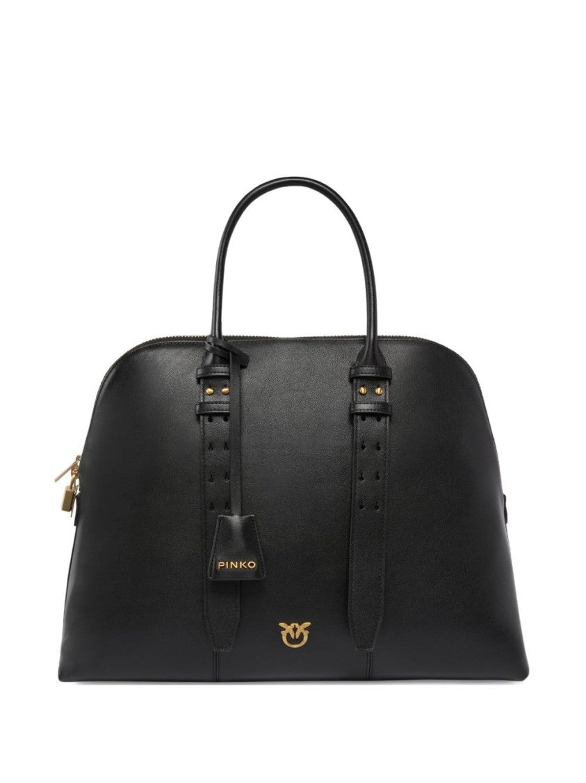 Pinko Refined Calfskin Shoulder Bag With Dual Handles
