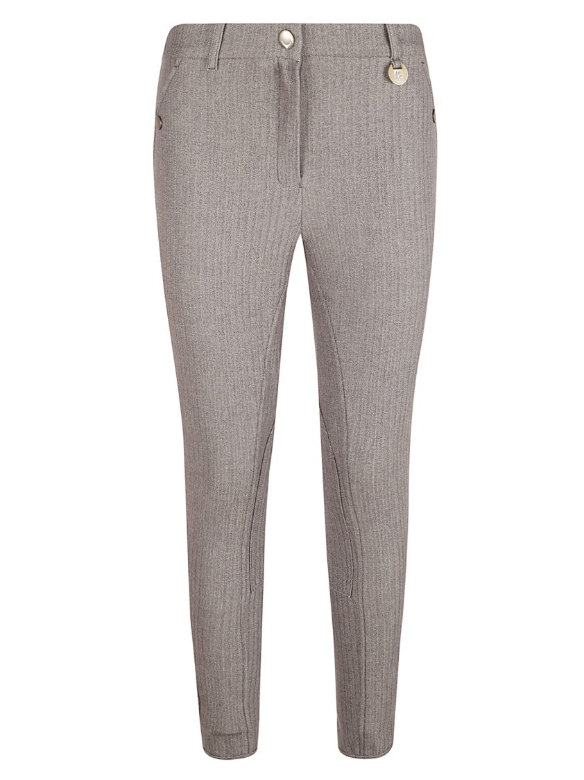 Burberry Fitted Stretch Cotton Herringbone Jodhpurs