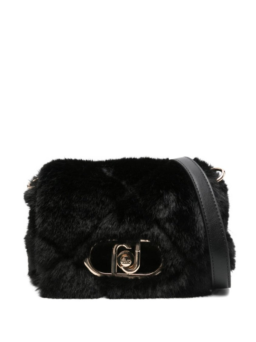 Liu Jo Quilted Shoulder Bag With Plush Faux Fur