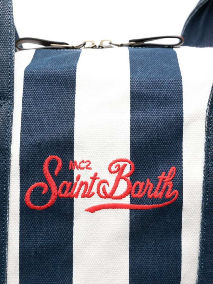 Mc2 Saint Barth Stripe Print Travel Bag With Two-Way Zip Fastening