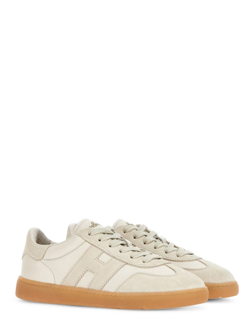 Hogan Low-Top Leather And Suede Sneakers With Contrasting Sole