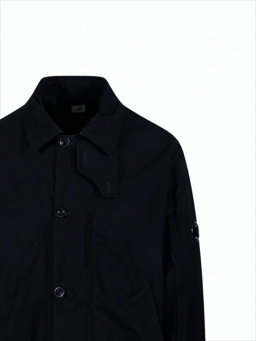 C.P. Company Button-Up Minimalist Coat With Adjustable Cuffs And Drawstring Hem