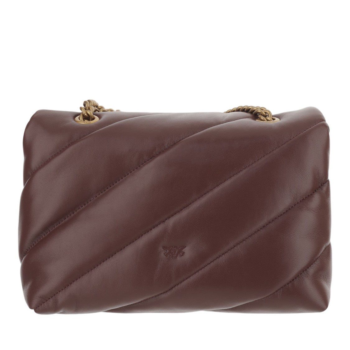 Pinko Quilted Nappa Leather Bag With Love Birds Diamond Cut Buckle