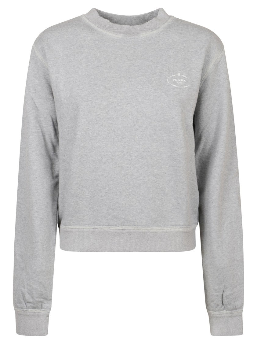 Prada Crew Neck Grey Sweatshirt