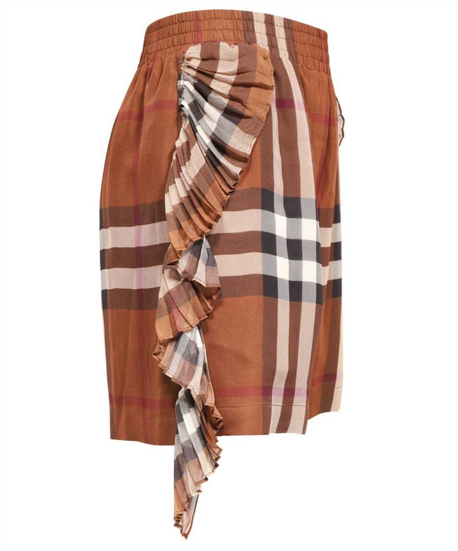 Burberry Classic Check Trousers With Pleated Ruffle Details
