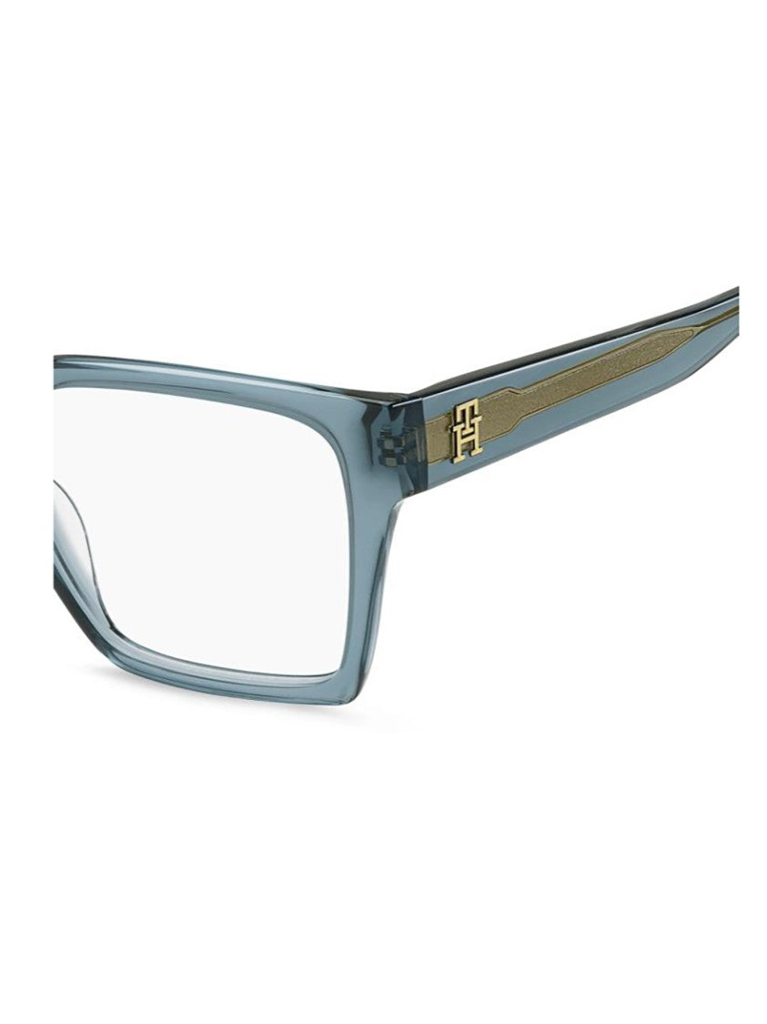 Tommy Hilfiger Translucent Blue Acetate Optical Frames With Gold Accents