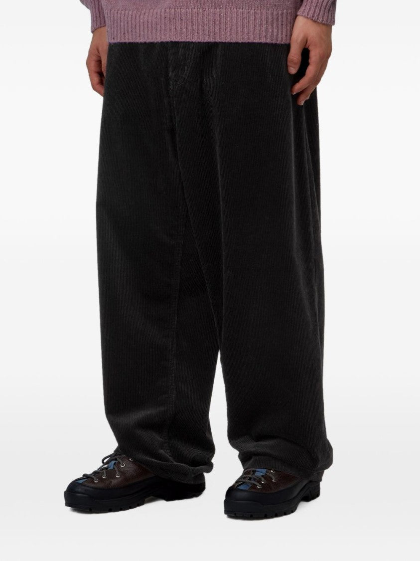 Carhartt Wip Black Loose-Fit Corduroy Five-Pocket Pants