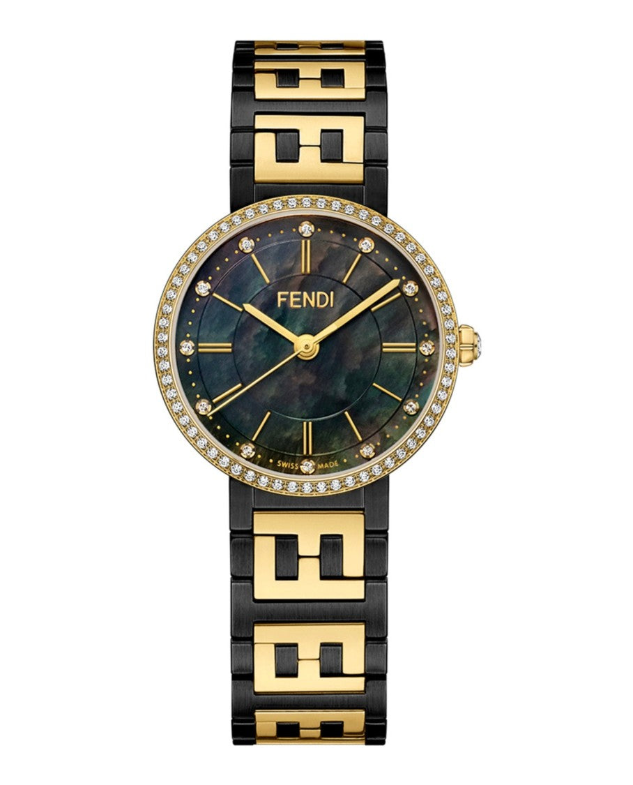 Fendi Exquisite Fendi Diamond-Embellished Watch With Two-Tone Bracelet