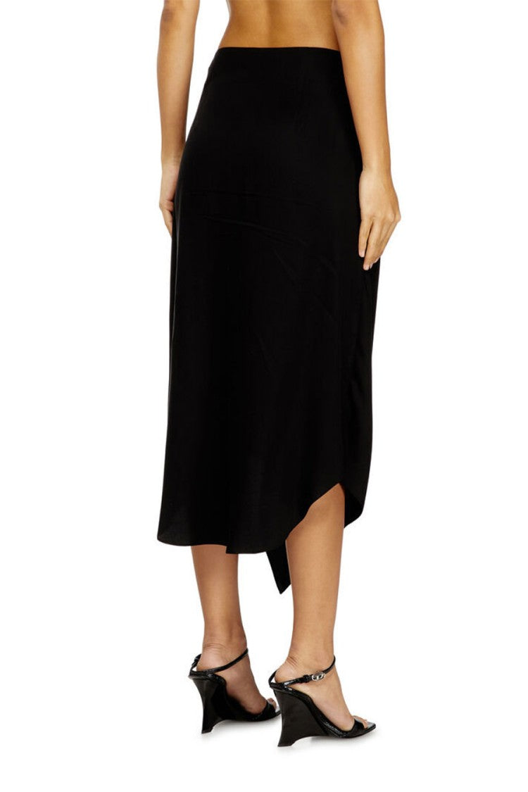 Diesel Black Crepe Midi Skirt