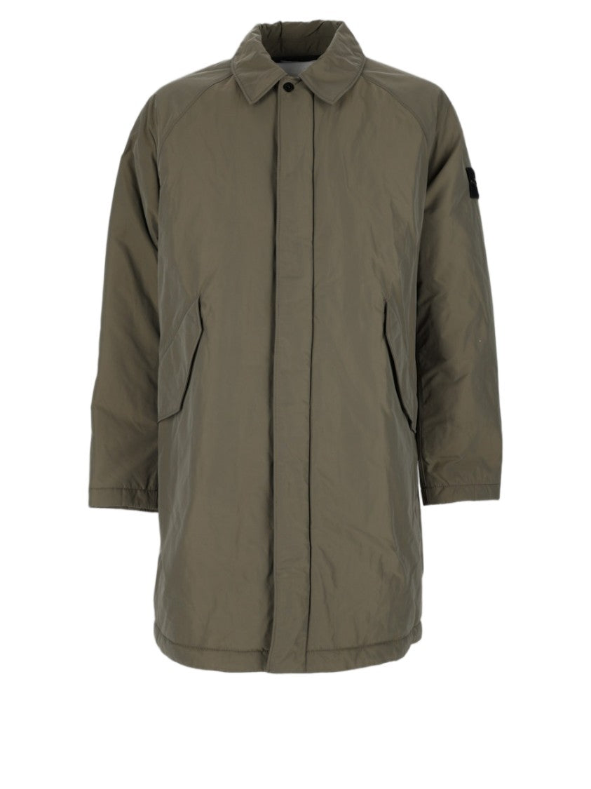 Stone Island Military Green Minimalist Concealed Pocket Coat