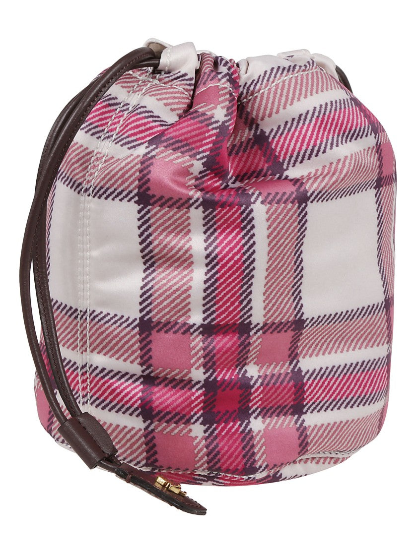 Etro Leather Check Motif Pouch