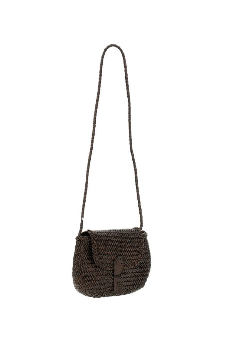 Dragon Diffusion Mini City Shoulder Bag In Brown Woven Leather