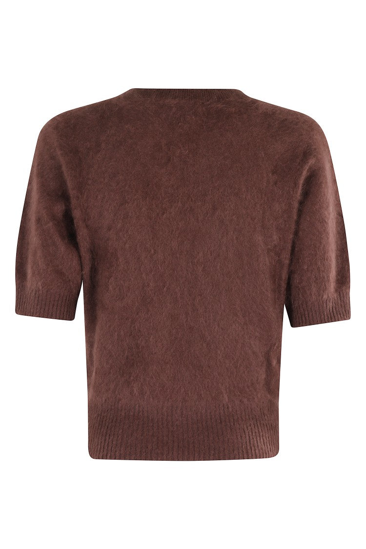 Seventy Bordeaux Cashmere Sweater With Crew Neck And Short Sleeves