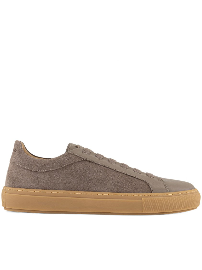 Born Outside Brown Suede Low-Top Sneakers With Smooth Overlays