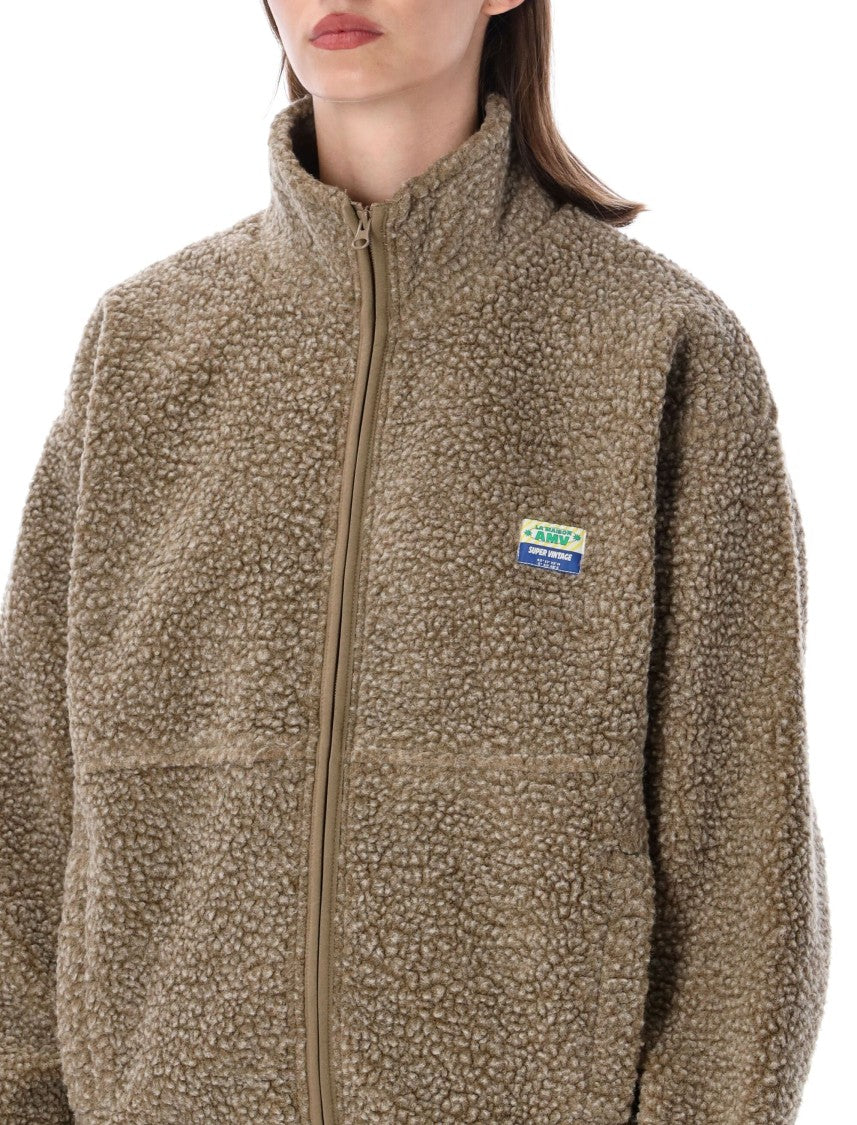 American Vintage Hok Town Pile High-Collar Teddy Plush Jacket