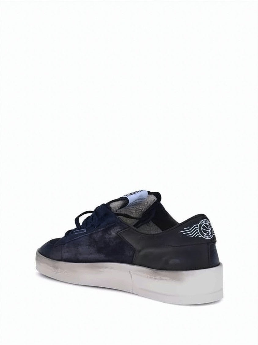 Golden Goose Low-Top Blue Sneakers With Mixed Materials