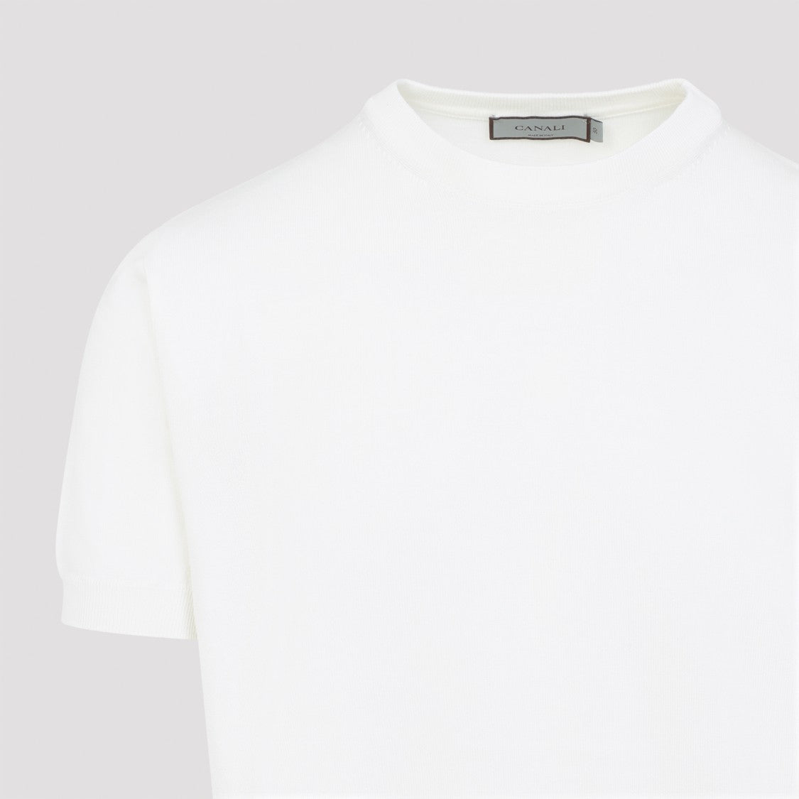 Canali White Cotton Crew Neck T-Shirt