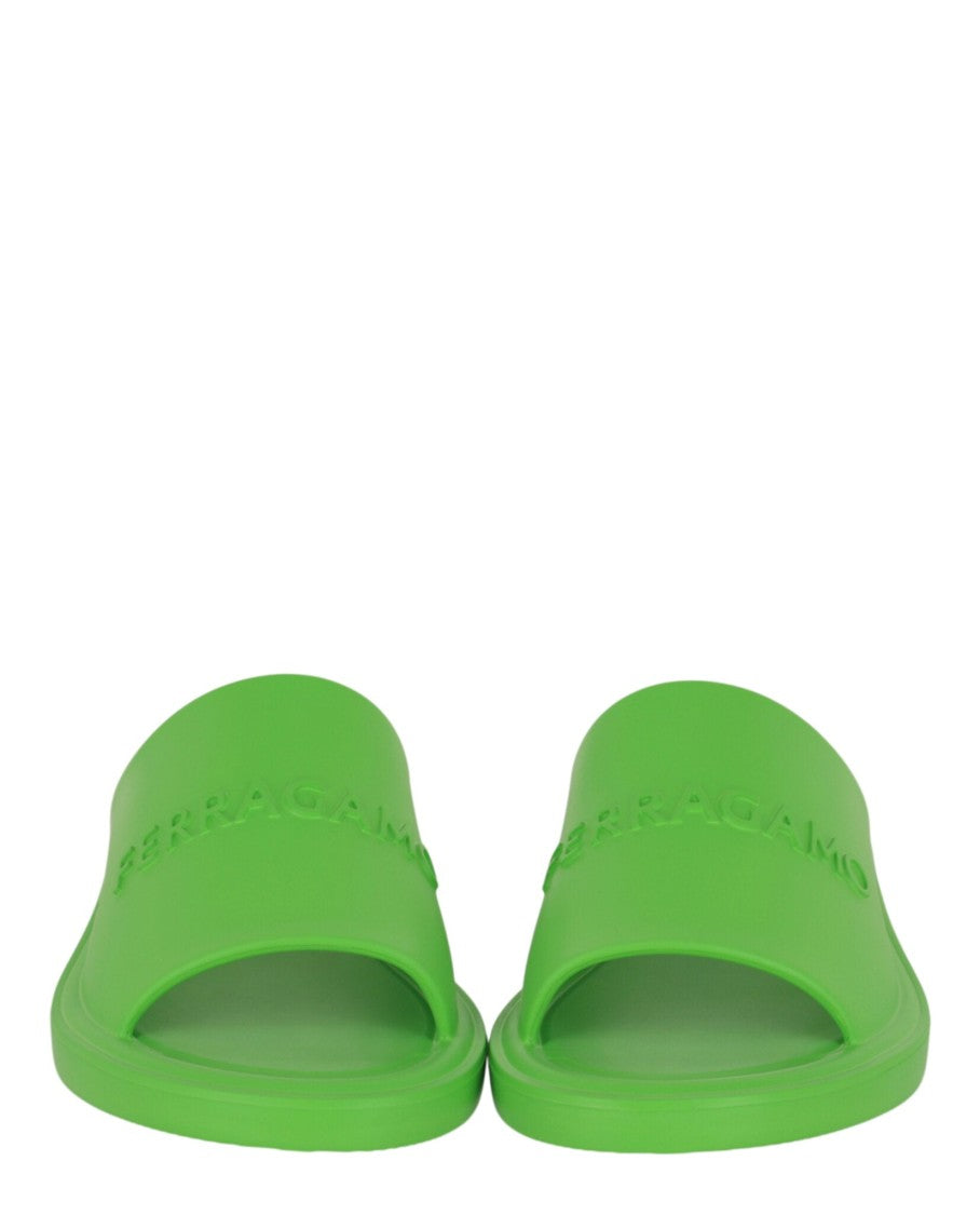 Ferragamo Giuneva Logo Embossed Slides
