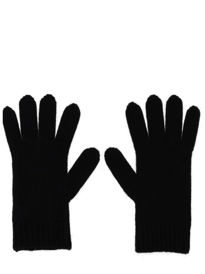 Vivienne Westwood Ribbed Cashmere Gloves With Embroidered Emblem