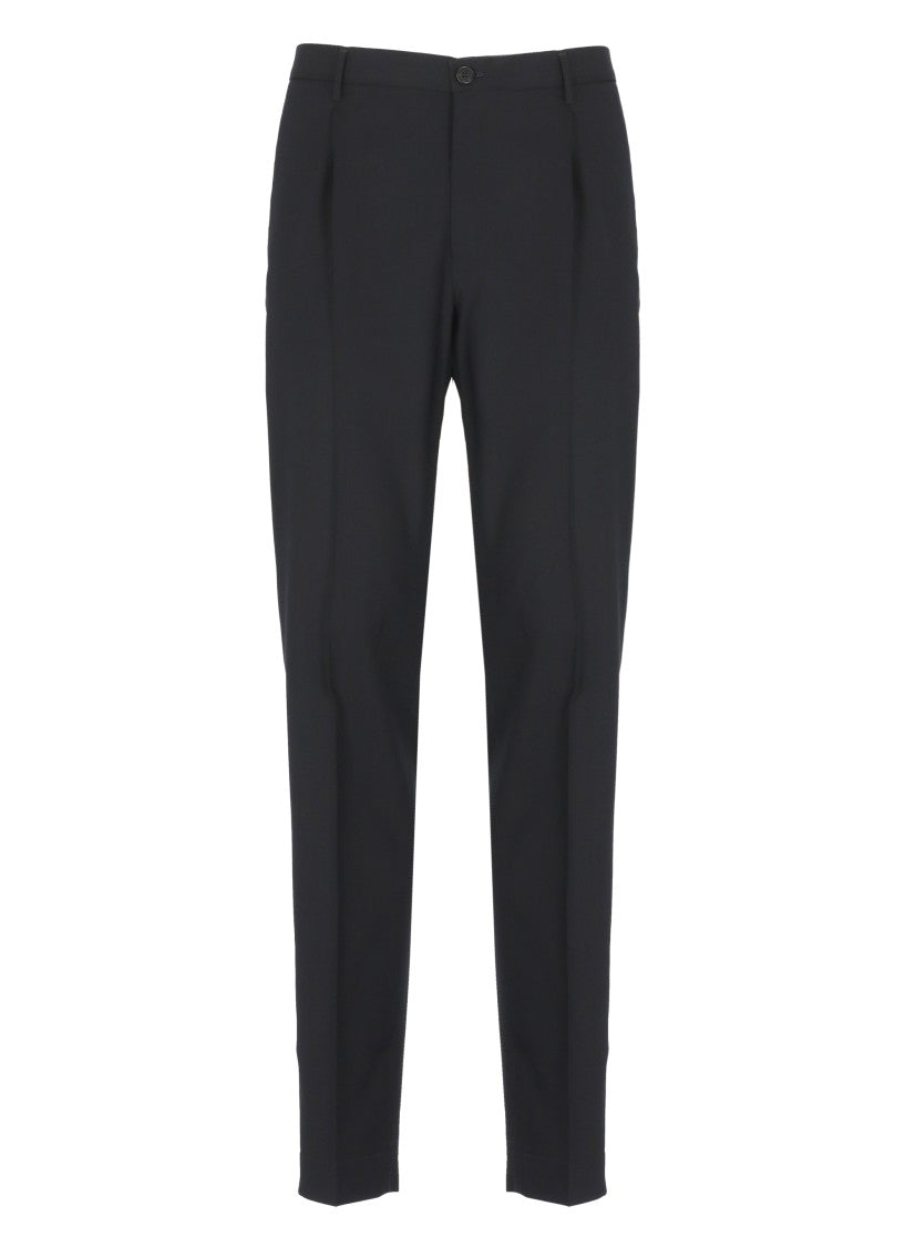 Incotex Dark Blue Virgin Wool Trousers