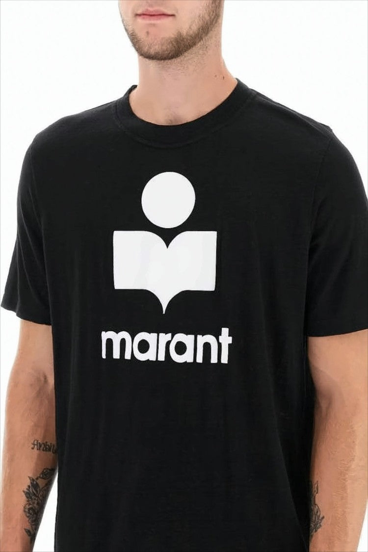 Isabel Marant Relaxed-Fit Black T-Shirt With Bold Graphic Logo
