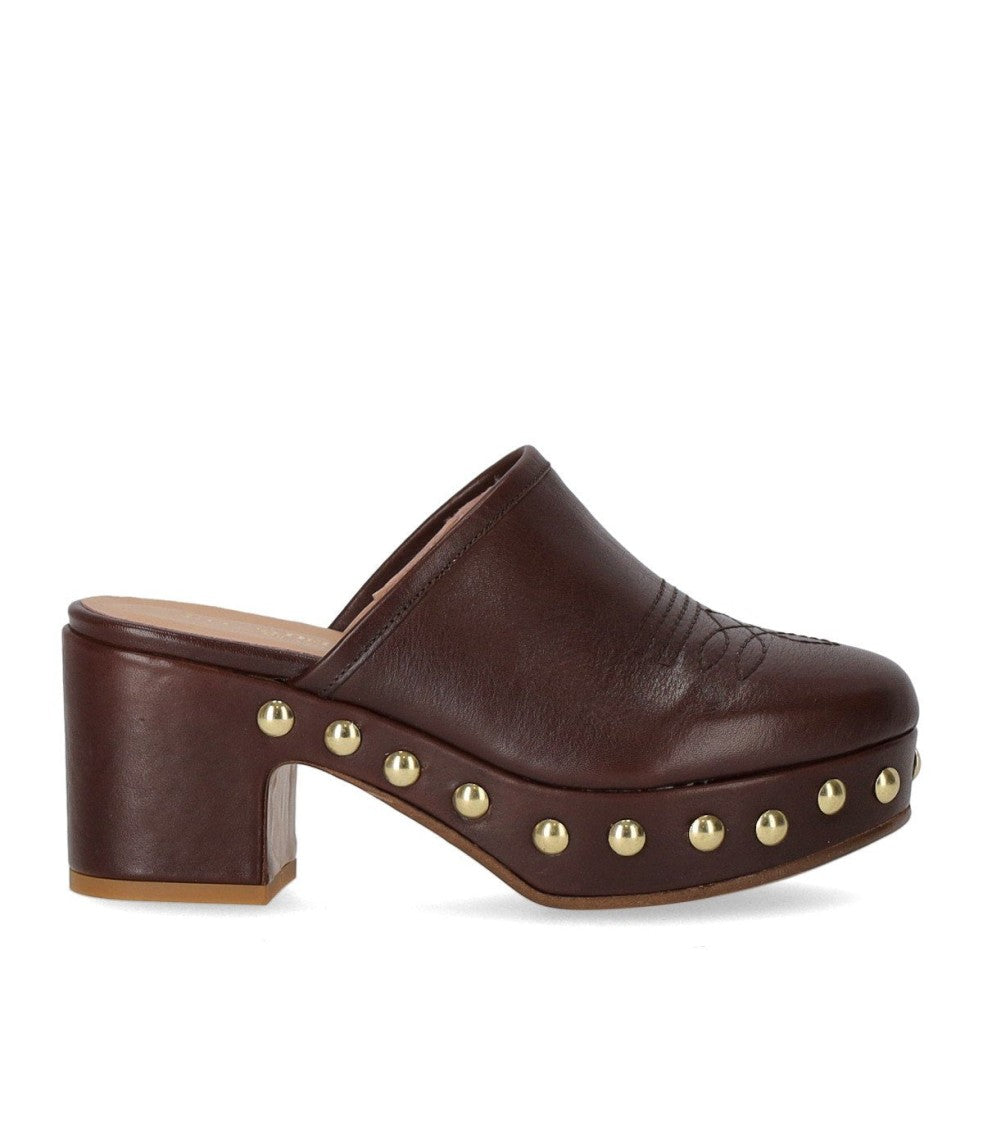 Duccio Del Duca Brown Heeled Clog